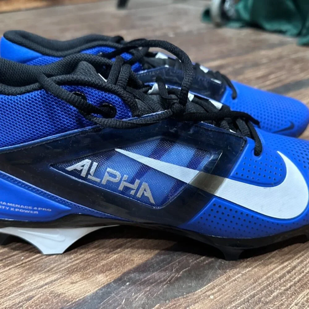 Nike Men's Alpha Menace 4 Pro Blue/Wht Football Cleats Sz:12 127G